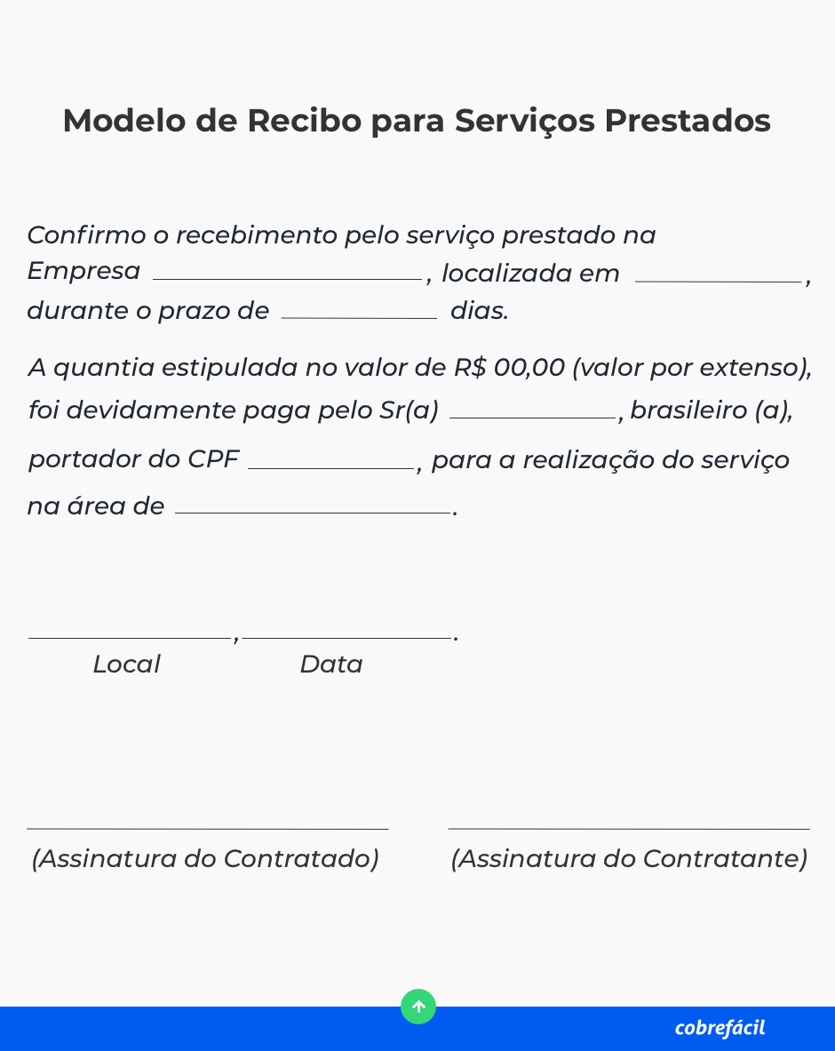 Modelo Recibo De Servicos Prestados 0204